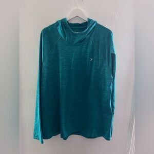 Old Navy Women Go Dry Activewear Teal Hooded Funnel Neck Sweater Casual Gym XXL